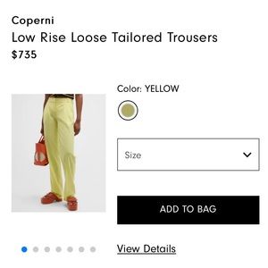 NWT Coperni Tailored Yellow Trousers